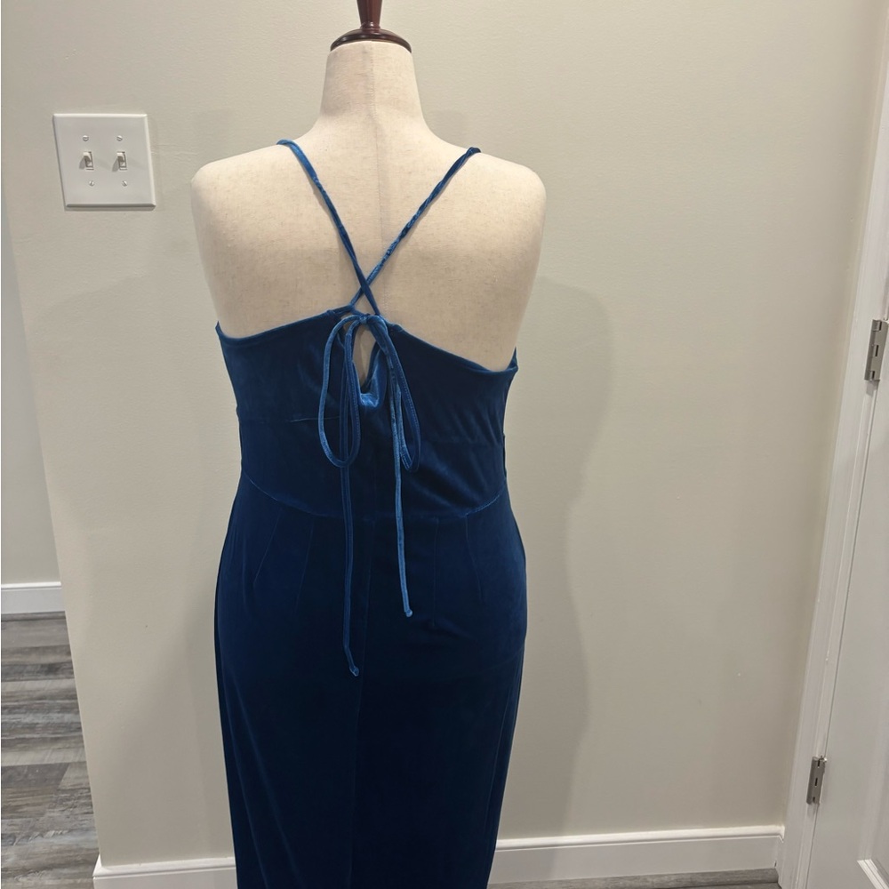 Eloquii Blue Sequin Wrap Midi Dress - Picture 2 of 2